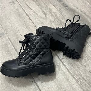 Madden Girl Black Quilted Kids Boots
